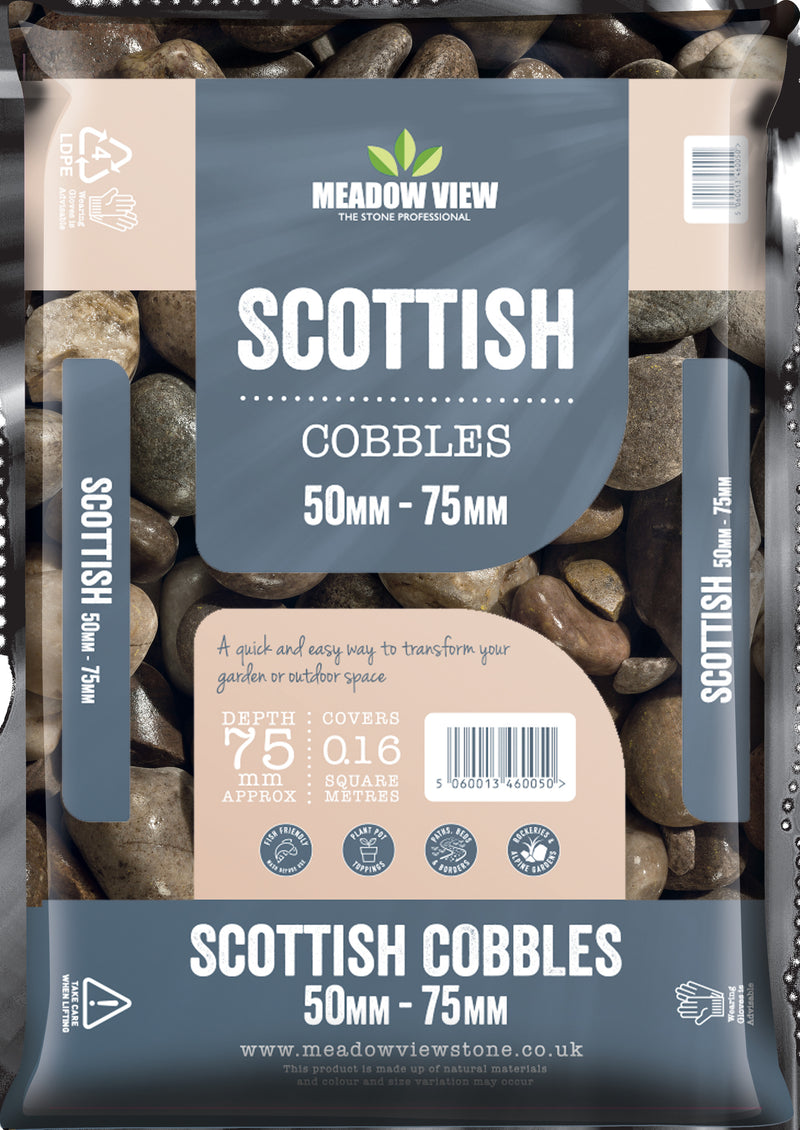 Scottish Cobbles 50-75mm Due to high sales volumes on aggregates please contact us on 01622 871 250 for a true stock count.