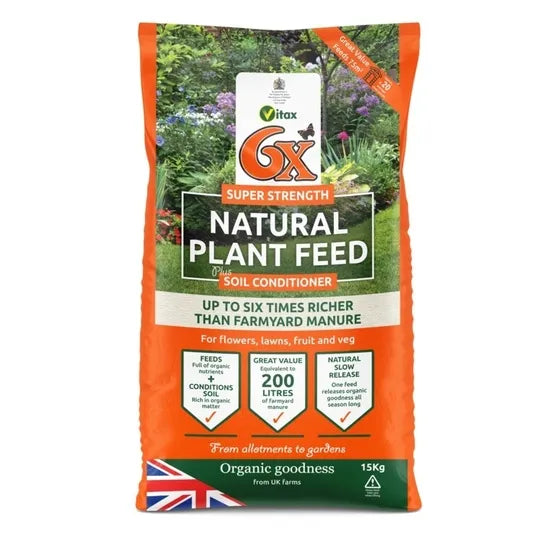 Vitax 6x Super Strength Organic Natural Fertiliser Plant Feed